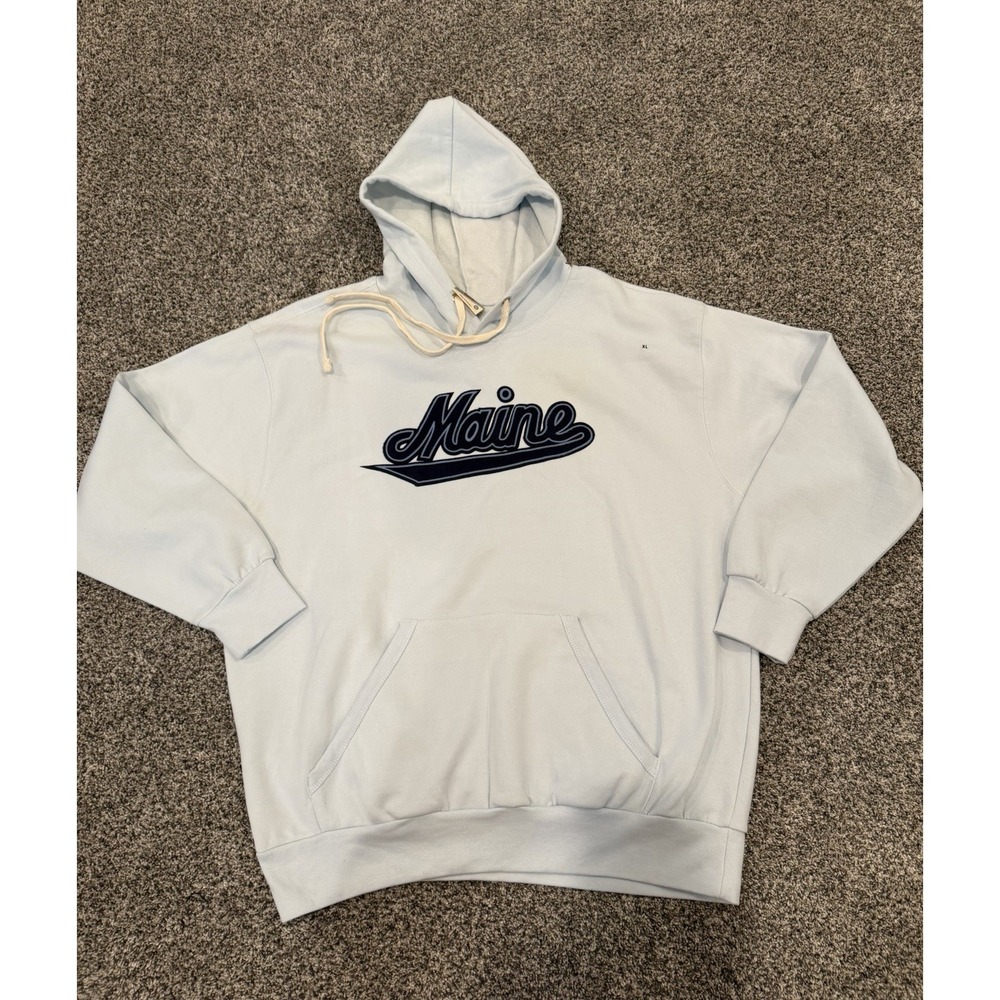 MV Sport Vintage Fleece Maine Hoodie Pullover Mens Size XL Blue